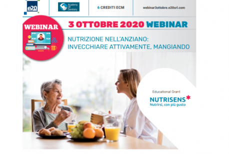 Webinar 3 Ottobre- Nutrizione nell'anziano: invecchiare attivamente, mangiando